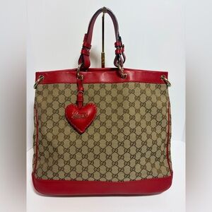 Gucci Monogram w/ Red Leather Trim